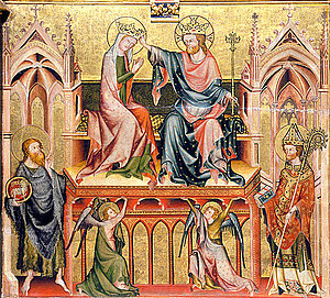 Verduner Altar Rückseite, Krönung Mariens, Tempera, Holz, 1331, Klosterneuburg